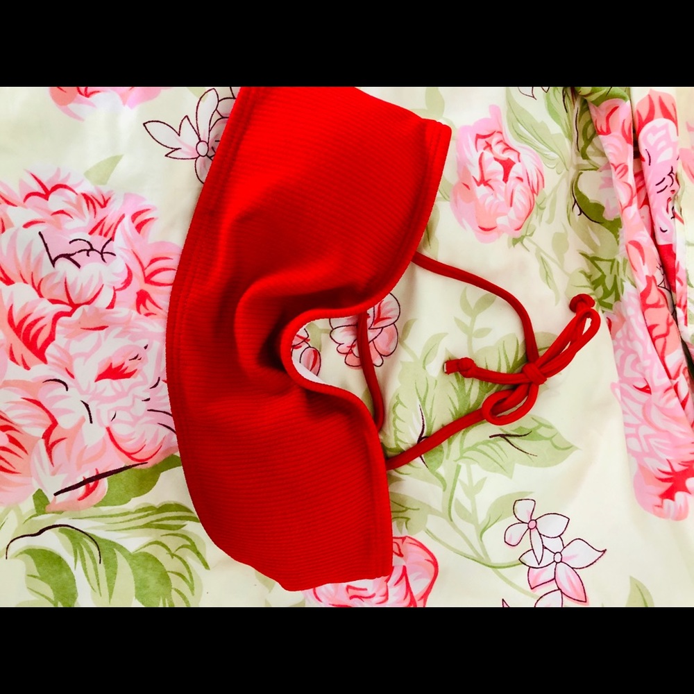 Red swim suit top